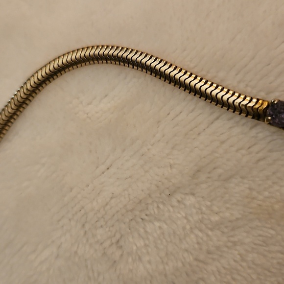 Vtg KRAMER NY 1960s Purple Crystal Floral Bridal Choker Necklace - Picture 6 of 8